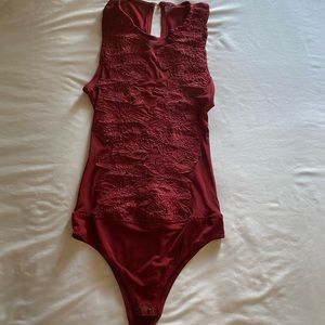 Red see through bodysuit , size small
